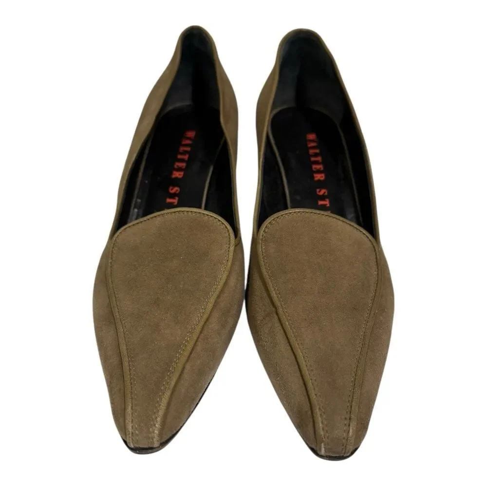 Walter Steiger Vintage Women's Pointed Toe Suede Leather Pumps Heels 37.5
